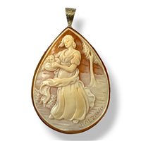 Pendant Mandile 1922 Woman Cammei antichi in Silver Conchiglia 2MCICM186